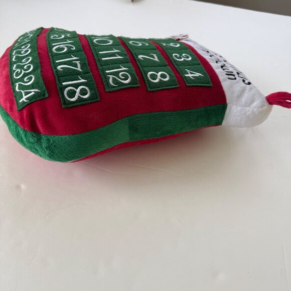 Christmas Countdown Stocking Advent Calendar Plush With Candy Cane Marker - Picture 7 of 7